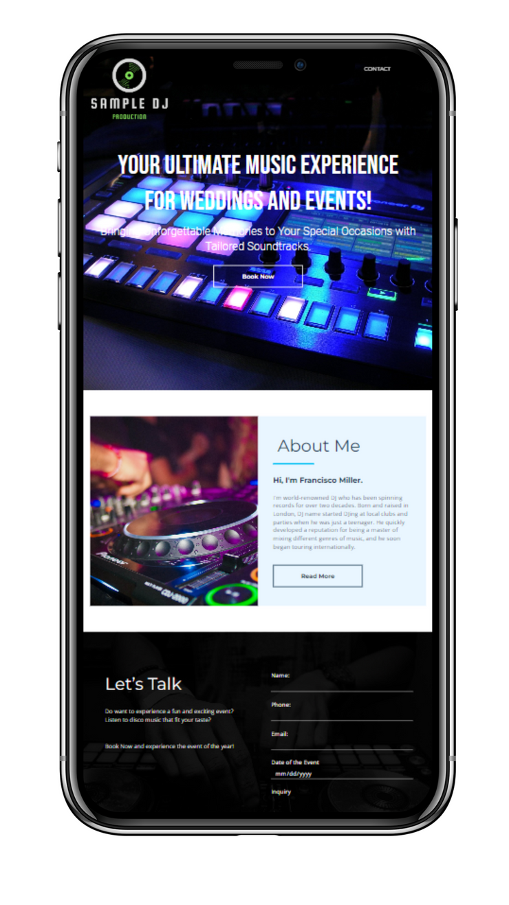 DJ Website & Monthly Hosting - Party Vendor Websites