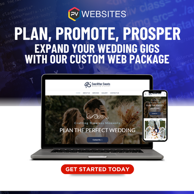 Wedding Planner Website & Monthly Hosting - Party Vendor Websites