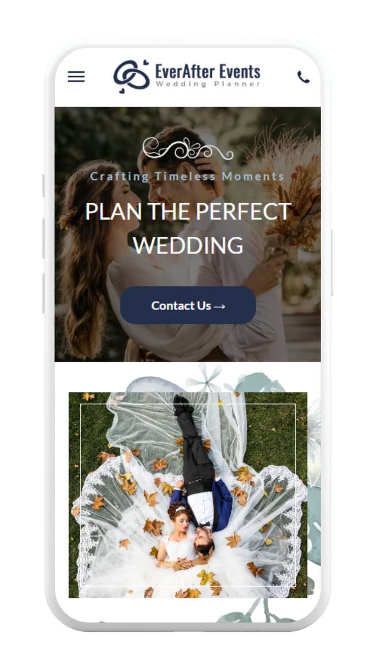 Wedding Planner Website & Monthly Hosting - Party Vendor Websites