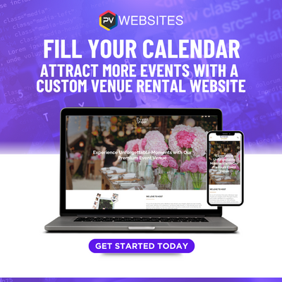 Venue Rental Website & Monthly Hosting - Party Vendor Websites